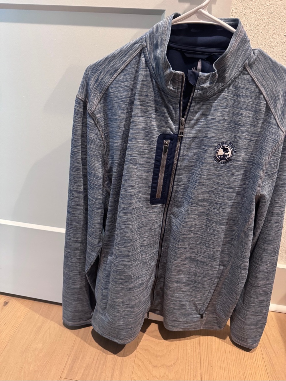 Johnnie-O Pebble Beach Men's Heather Blue Full-Zip Jacket